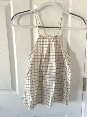 Madewell Cream Plaid Tank Top